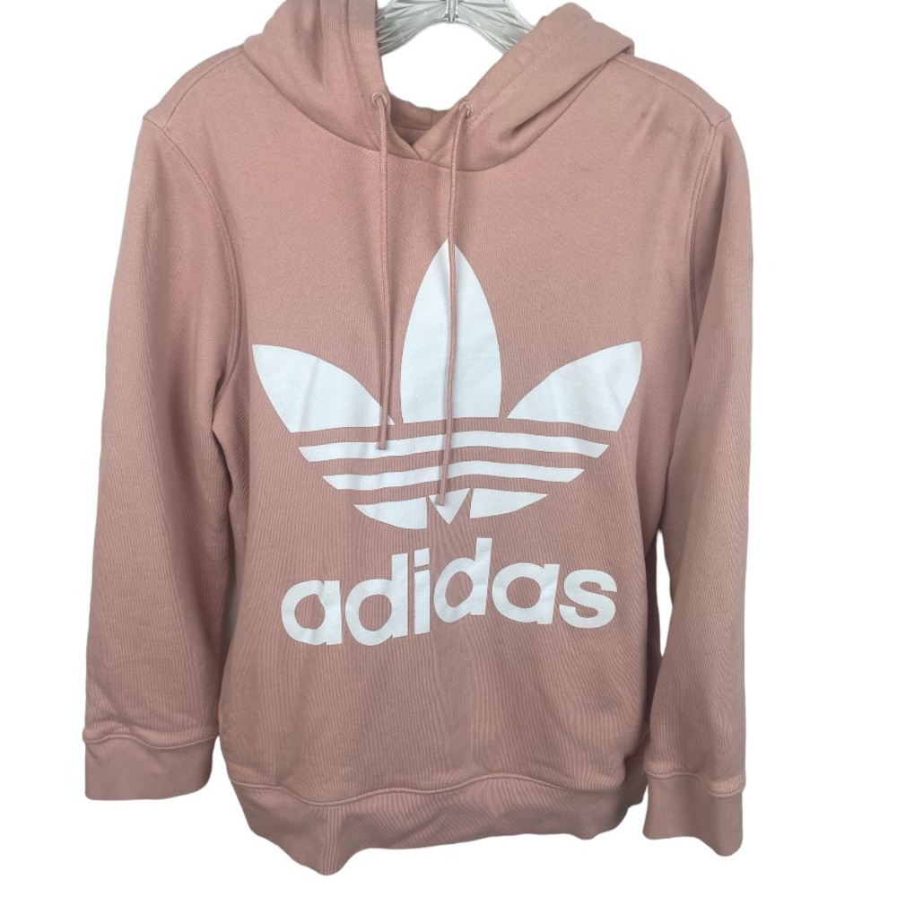 Adidas Trefoil Logo Pullover Hoodie Pink Women's Size M